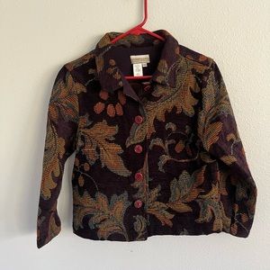 Coldwater Creek Embroidered Tapestry Jacket